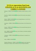 TCCD Art Appreciation Final Exam  UPDATED ACTUAL QUESTIONS AND  CORRECT ANSWERS