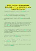 TCCD Final Ch 1-10 Review Exam  UPDATED ACTUAL QUESTIONS AND  CORRECT ANSWERS