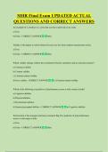 MHR Final Exam UPDATED ACTUAL  QUESTIONS AND CORRECT ANSWERS