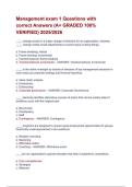 Management exam 1 Questions with correct Answers &lpar;A&plus; GRADED 100&percnt; VERIFIED&rpar; 2025&sol;2026