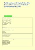 Florida Cam Exam &vert; Strategies Review of Key Quizzes & Correct Answers with Grade A&plus; &lpar;Latest Update 2025 &vert; 2026&rpar;