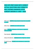EXOS XPS PREP EXAM WITH CORRECT ACTUAL QUESTIONS AND CORRECTLY WELL DEFINED ANSWERS LATEST ALREADY GRADED A&plus; 2025 &ndash; 2026