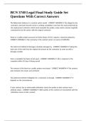 BCN 3740 Legal Final Study Guide Set Questions With Correct Answers