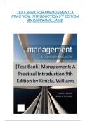 &lbrack;Test Bank&rsqb; Management A Practical Introduction 9th Edition by Kinicki&comma; Williams&period;