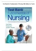 TEST BANK FOR FUNDAMENTALS OF NURSING 10TH EDITION BY BY CAROL TAYLOR&comma; PAMELA LYNN & JENNIFER L BARTLETT&comma; ALL CHAPTER 1-47&comma; A&plus; GUIDE GUARENTEED SUCCES