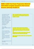DMEC-CLMS Final Exam Preparation Material  2025&sol;2026 Complete Questions And Correct  Answers &vert;Already Graded A&plus;