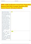DMEC-CLMS Certification Actual Exam Preparation  Material 2025&sol;2026 Complete Questions And  Correct Answers &vert;Already Graded A&plus;