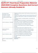 GLPH 271 Final Exam Preparation Material  2025&sol;2026 Complete Questions And Correct  Answers &vert;Already Graded A&plus; 