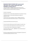 MANUFACTURED HOUSING TEST newest actual 2025&sol;2026 with complete QUESTIONS AND ANSWERS verified&sol;graded A&plus;