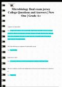 Microbiology Final Exam &ndash; Jersey College &lpar;Questions and Answers &vert; New Edition &vert; Grade A&plus;&rpar;
