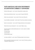 NUR 160 FINAL REVIEW HONDROS EXAM WITH CORRECT ANSWERS&period;