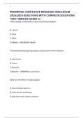 PEDORTHIC CERTIFICATE PROGRAM FINAL EXAM 2025&sol;2026 QUESTIONS WITH COMPLETE SOLUTIONS 100&percnt; VERIFIED RATED A&plus;