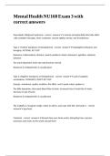 Mental Health NU160 Exam 3 with correct answers