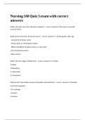 Nursing 160 Quiz 3 exam with correct answers&period;