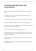 Nu 160 mental health exam 1 with correct answers