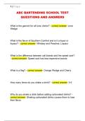 ABC BARTENDING SCHOOL TEST  QUESTIONS AND ANSWERS