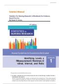 Solution Manual for Statistics for Nursing Research&colon; A Workbook for Evidence-Based Practice 4th Edition by Susan K&period; Grove&comma; All Chapters&comma; Latest Edition 2025