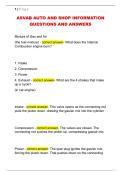 ASVAB AUTO AND SHOP INFORMATION  QUESTIONS AND ANSWERS 