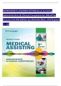 WorkSheet Answer keys for Medical Assisting Administrative & Clinical Competencies &lpar;MindTap Course List&rpar; 9th Edition by Michelle Blesi Chapter 1-58