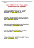 FIRE INSTRUCTOR 2 FINAL EXAM  QUESTIONS AND ANSWERS