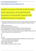 Health Insurance Florida 2-40 Practice Exam Questions 1 Comprehensive Solutions Graded A&plus;