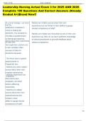 Leadership Nursing Actual Exam 3 for 2025 AND 2026  Complete 180 Questions And Correct Answers &vert;Already  Graded A&plus;&vert;&vert;Brand New&excl;&excl;  