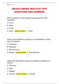OB&sol;GYN ARDMS PRACTICE TEST  QUESTIONS AND ANSWERS
