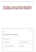 PSI EXAM - LAW & ETHICS QUESTIONS & ANSWERS SOLVED 100&percnt; CORRECT&excl;&excl;