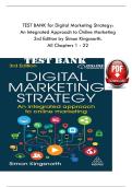 TEST BANK for Digital Marketing Strategy&colon;  An Integrated Approach to Online Marketing  3rd Edition by Simon Kingsnorth&period;  All Chapters 1 - 22