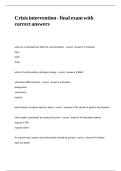 Crisis intervention - final exam with correct answers