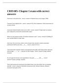 CRIS 605- Chapter 1 exam with correct answers