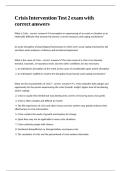 Crisis Intervention Test 2 exam with correct answers