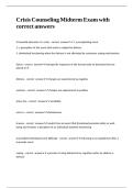 Crisis Counseling Midterm Exam with correct answers&period;
