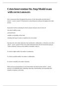 Crisis Intervention Six-Step Model exam with correct answers&period;