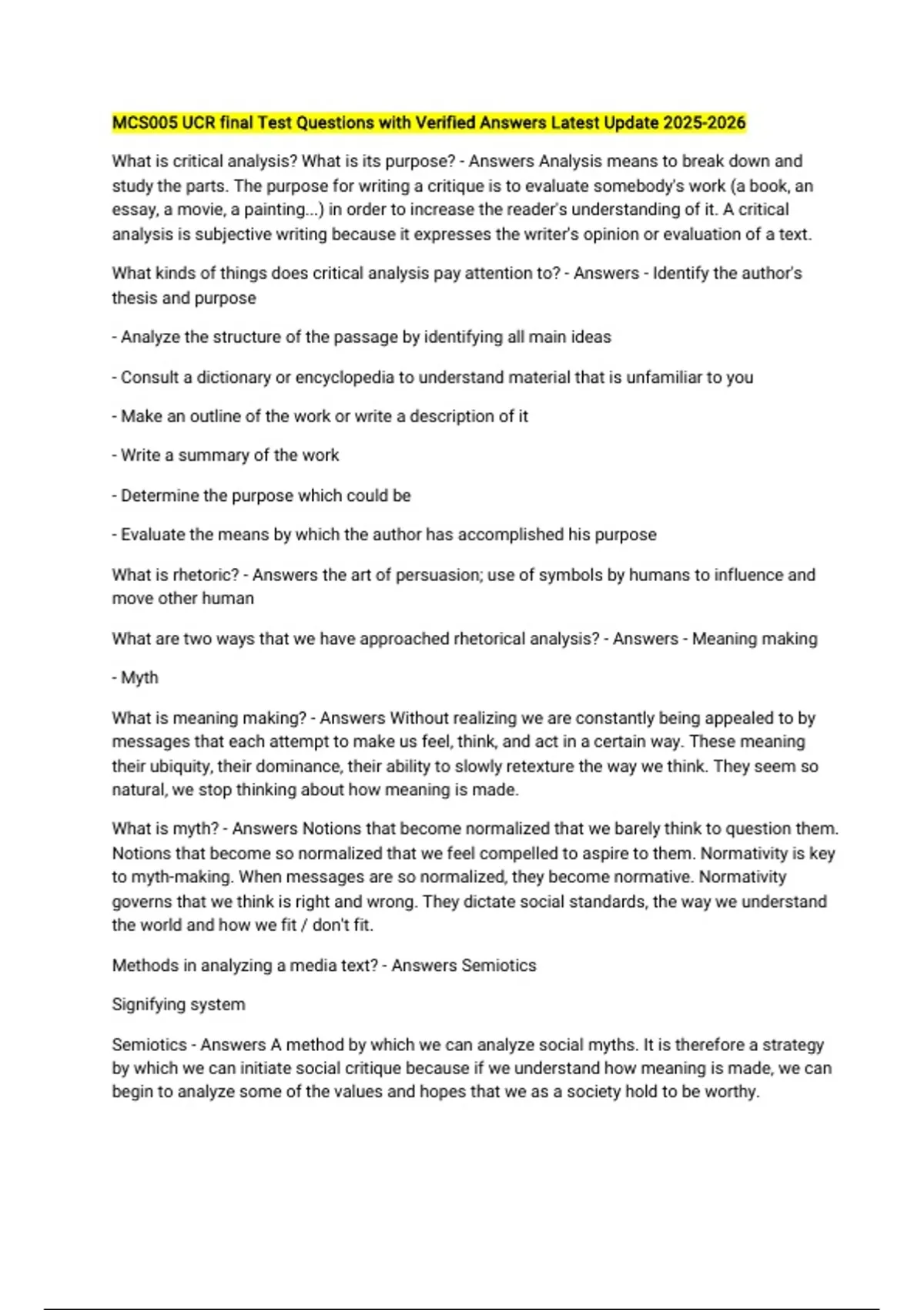 MCS005 UCR final Test Questions with Verified Answers Latest Update ...