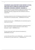 COLORADO SALES MASTERY EXAM NEWEST ACTUAL 2025&sol;2026 WITH COMPLETE QUESTIONS WITH ANSWERS UPDATED&vert; VERIFIED &vert; GRADED A&plus;