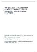 VITA 2025 2026 Advanced Test LATEST EXAM MOST TESTED QUESTIONS with accurate solutions
