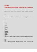 FEMA Final Exam Questions With Correct Answers&period;