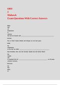 OBT-3 Mohawk Exam Questions With Correct Answers