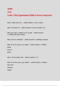 AMS 274 - Unit 1 Test Questions With Correct Answers&period;