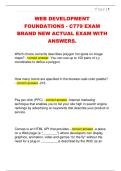 WEB DEVELOPMENT  FOUNDATIONS - C779 EXAM  BRAND NEW ACTUAL EXAM WITH  ANSWERS&period;