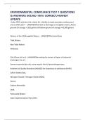 ENVIRONMENTAL COMPLIANCE TEST 1 QUESTIONS & ANSWERS SOLVED 100&percnt; CORRECT&sol;NEWEST UPDATE
