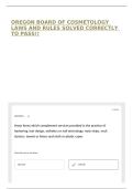 OREGON BOARD OF COSMETOLOGY LAWS AND RULES SOLVED CORRECTLY TO PASS&excl;&excl;