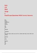NSG 233 Med Surge 3 Final Exam Questions With Correct Answers