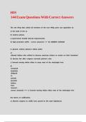 HIS 144 Exam Questions With Correct Answers&period;