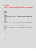 HIS144 Quiz 1 Exam Questions With Correct Answers&period;