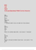 HIS 144 Quiz -2 Exam Questions With Correct Answers