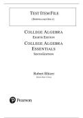 Test Bank For College Algebra&comma; 8th Edition by Robert F&period; Blitzer