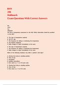 BSN 206 Hallmark Exam Questions With Correct Answers 