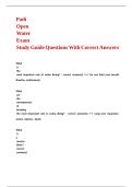 Padi Open Water Exam Study Guide Questions With Correct Answers